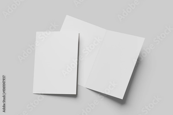 Obraz Blank a4 bifold Brochure white
