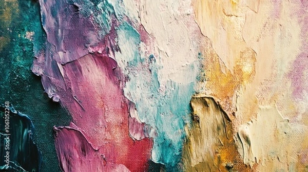 Fototapeta Vibrant and textured artwork with bold colors, inspired by the abstract expressionism style.