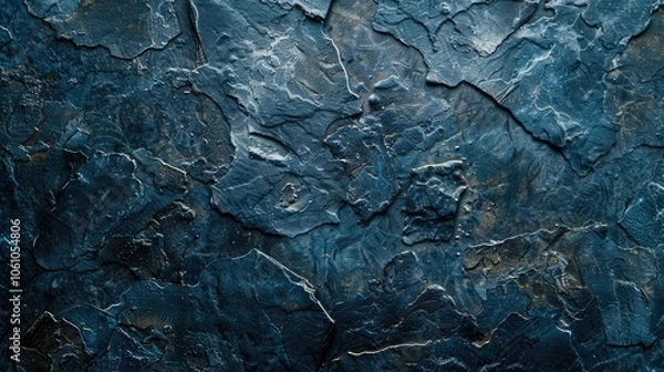 Obraz Navy blue stone texture background with space for text, seen from above.