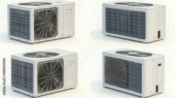 Fototapeta Daytime Residential AC Condenser Coils Generative AI