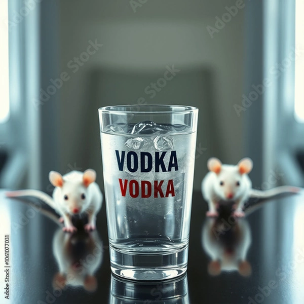 Obraz Wódka i białe myszki