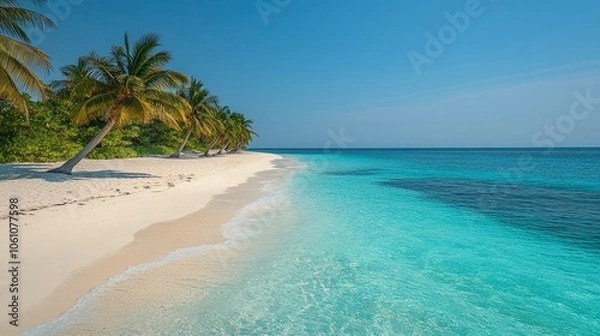 Fototapeta Pristine Tropical Beach with Crystal Clear Waters