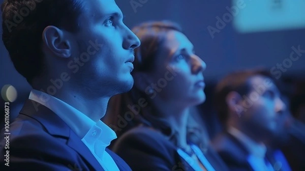 Obraz trading conference while several people are focused on the speech