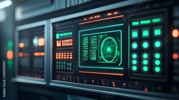 Fototapeta Futuristic Control Panel Interface