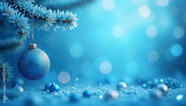 Obraz blue christmas background with balls