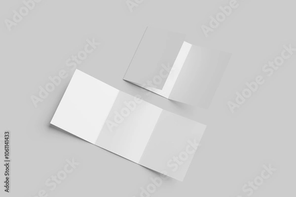 Fototapeta Blank a5 trifold brochure white