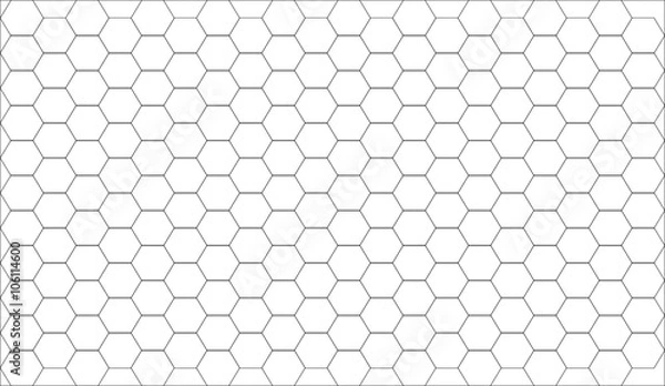 Obraz white abstract geometric hexagon pattern background with black o