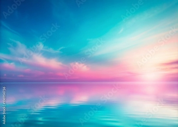 Fototapeta Abstract Pink, Blue, and Tosca Gradient Background for Panoramic Photography - Perfect for Modern Design, Digital Art, and Creative Projects