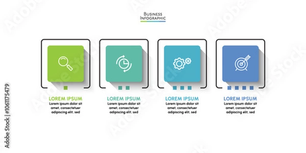 Fototapeta Business data visualization. timeline infographic icons designed for abstract background template milestone element modern diagram process technology digital marketing data presentation chart Vector