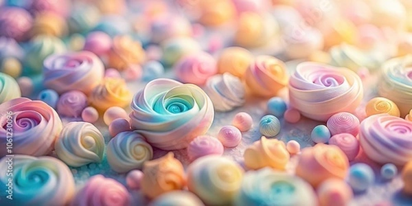 Fototapeta Soft Blur Pastel Pattern Abstract Background for Wallpaper – A Tilt-Shift Photography Perspective on Colorful Pastels, Ideal for Home Decor and Digital Backgrounds