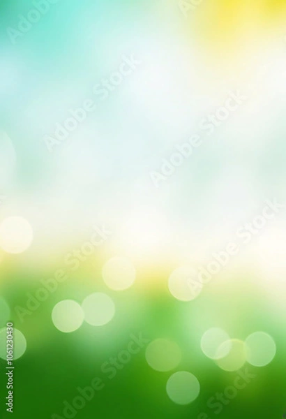 Fototapeta Blurred green and yellow background with bokeh effect