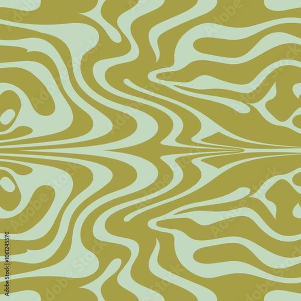 Fototapeta wavy lines abstract background. Trendy psychedelic retro style backdrop. Waves, swirl and twirl pattern. Twisted distorted vector texture.