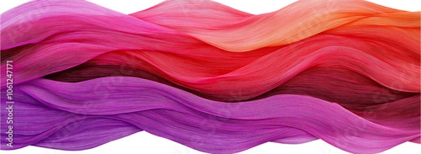 Fototapeta A stunning and colorful abstract image featuring flowing waves in various vibrant shades, forming a gradient resembling hair texture for artistic appeal.