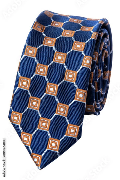 Obraz Elegant Blue Tie with Geometric Pattern
