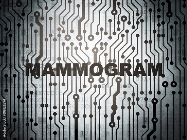 Fototapeta Health concept: circuit board with Mammogram
