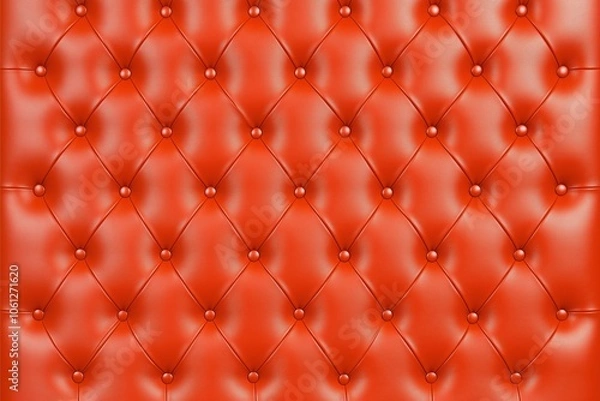 Fototapeta The image showcases a luxurious red tufted pattern with a classic button design, creating a plush and sophisticated look that's ideal for interior design concepts.