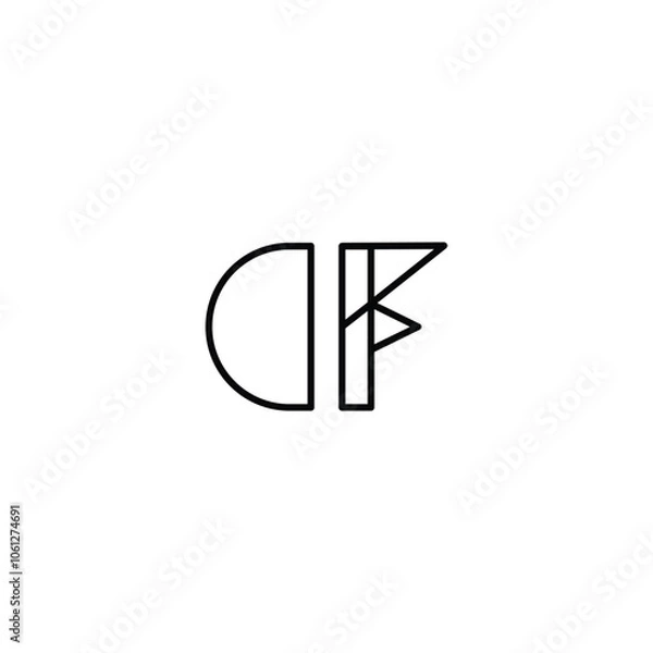 Fototapeta CF monogram logo design letter text name symbol monochrome logotype alphabet character simple logo