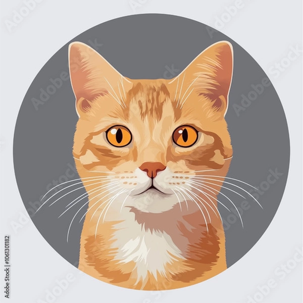 Obraz An orange cate on gray background