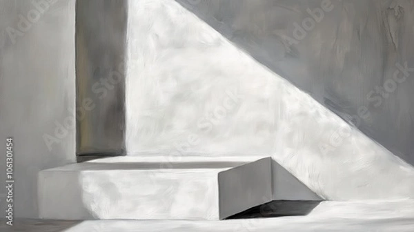 Fototapeta Minimalist Abstract White Rectangle Artwork