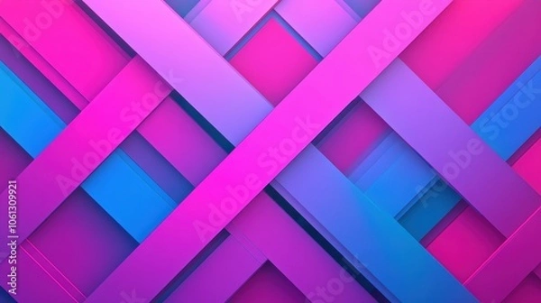 Fototapeta A vibrant abstract background featuring intersecting layers of pink and blue hues, adding depth and modernity to any design.