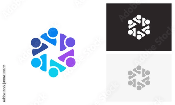 Obraz Community logo, teamwork logo design
