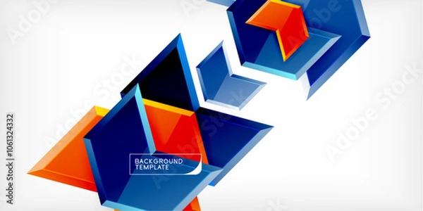 Fototapeta Vector 3d arrow techno design template