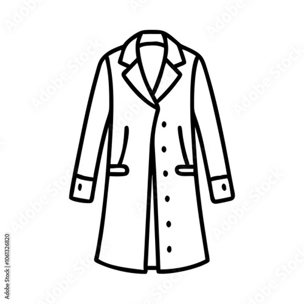 Fototapeta duster coat  vector icon, dress icon, vector clothing icon - simple vector illustration of a duster coat , in a simple and clean style, for business and fashion graphics. clothing flat illustration.