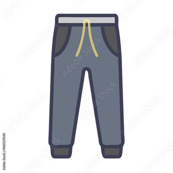 Obraz sweatpants  vector icon, dress icon, vector clothing icon - simple vector illustration of a sweatpants , in a simple and clean style, for business and fashion graphics. clothing flat illustration.