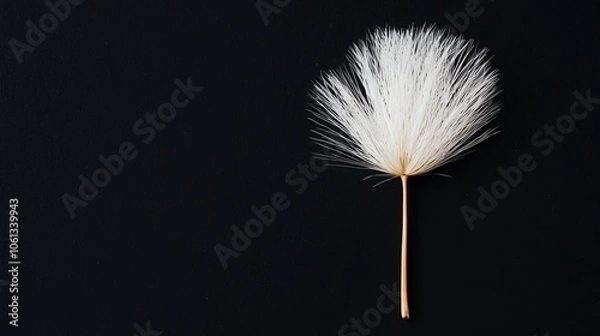 Fototapeta A delicate white flower against a dark background, showcasing its unique texture and elegance for various artistic applications.
