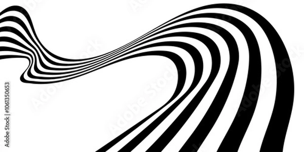 Fototapeta Abstract perspective line stripes with 3d dimensional effect.