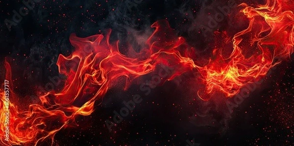 Fototapeta Fire flame texture background, burning fire wallpaper for design and text