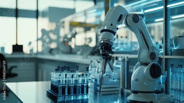 Fototapeta Advanced Robotic Technology in a Modern Laboratory