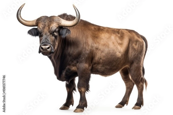 Fototapeta Bull livestock wildlife standing.