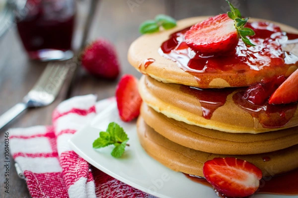 Obraz Crepes With Strawberries