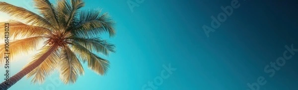 Fototapeta Palm tree that is standing in the sun, travel