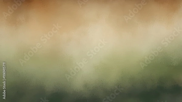 Obraz Muted Earthy Gradient: A smooth blend from warm ochre at the top to mossy green and then a dusky brown at the bottom, with a subtle grain texture throughout.