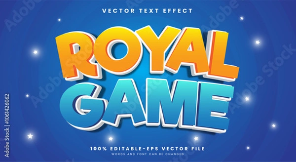 Fototapeta Royal Game 3d editable vector text effect Template