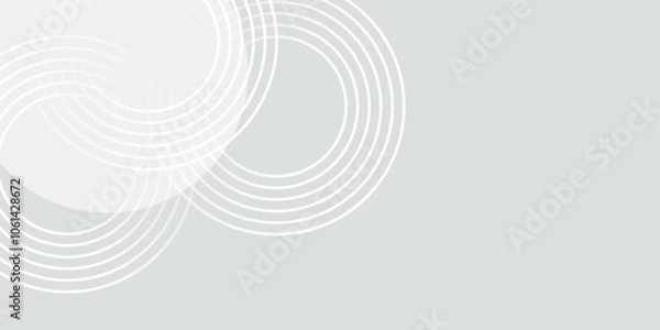 Fototapeta White geometric abstract background overlap layer on bright space with lines effect decoration.eps10