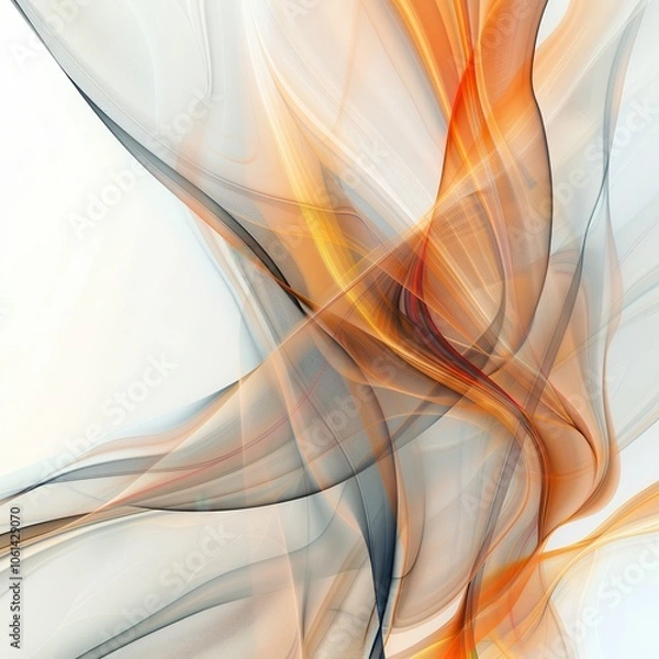 Fototapeta Abstract Flowing Lines in Motion on White Background