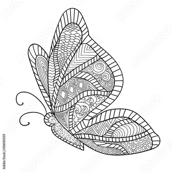 Obraz Detailed ornamental sketch of a moth