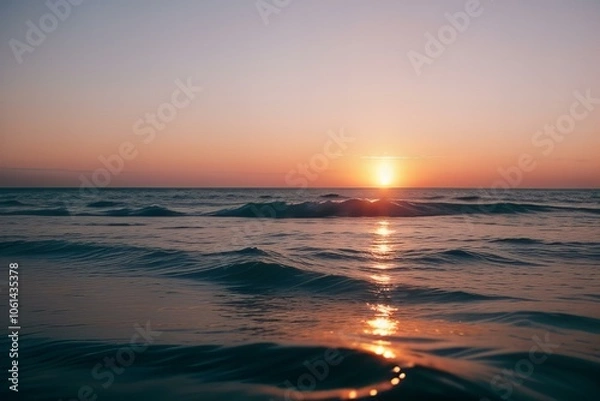 Obraz Fluid art with a shimmering sunrise