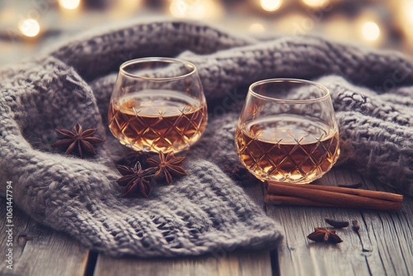 Obraz Two Glasses of Krambambuli on Table