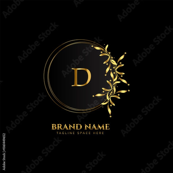 Obraz A CREATIVE LETTER LOGO DESIGN WITH GOLDEN COLOR