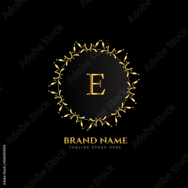 Fototapeta A CREATIVE LETTER LOGO DESIGN WITH GOLDEN COLOR