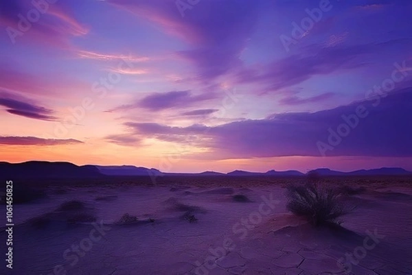 Fototapeta  desert plateau at dusk a desert plateau at dusk with the sky tu