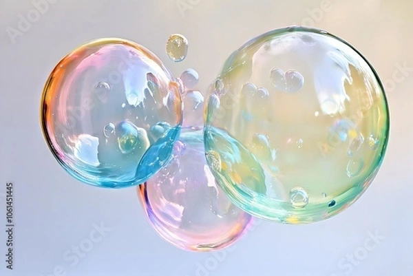 Fototapeta transparent bubbles clear bubbles with a slight tint of color