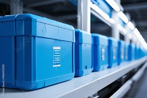 Fototapeta vaccine cold chain packaging detailed view of insulated containe