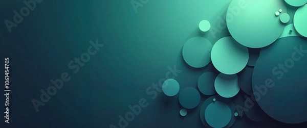 Fototapeta Abstract Circular Shapes in Teal Gradient Representing Modern Design