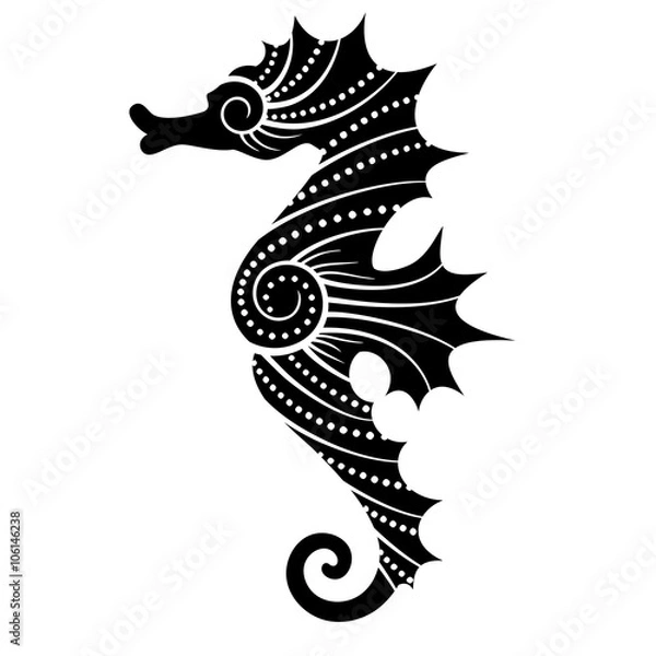 Obraz stylized black seahorse