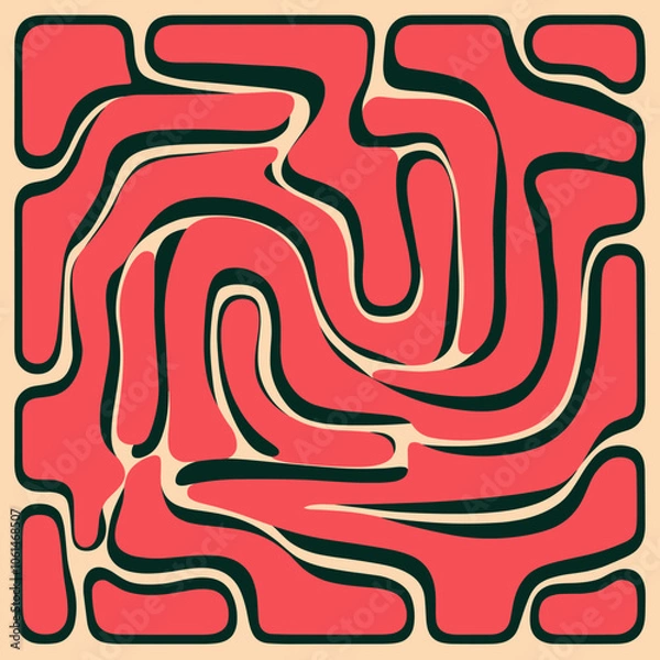 Fototapeta Seamless abstract pattern with curved lines, a maze. Design for fabric, Wallpaper, and cards